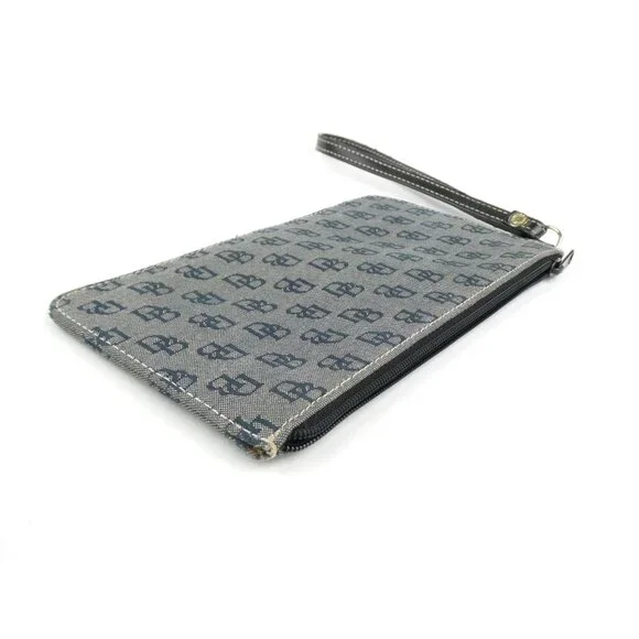 Dooney & Bourke Monogram Navy Black Canvas Wristlet/Clutch - Picture 6 of 16